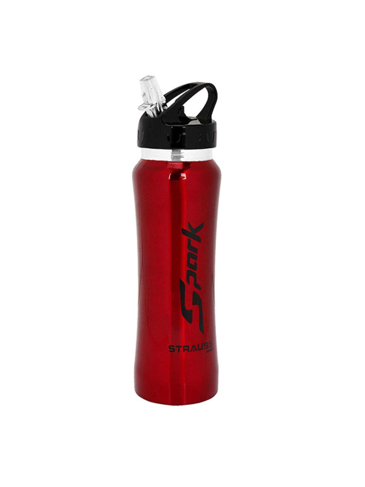 Strauss Spark Stainless-Steel Bottle, Metal Finish, 750 ml (Red)-picture-23
