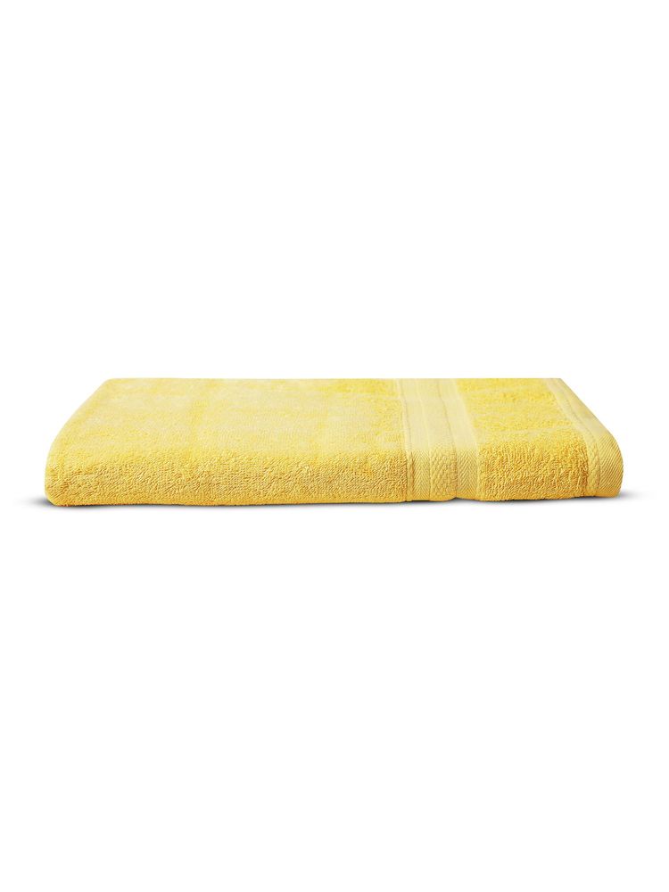 Layers Aqua Plush 450 Gsm Yellow Bath Towel (L)-image-35