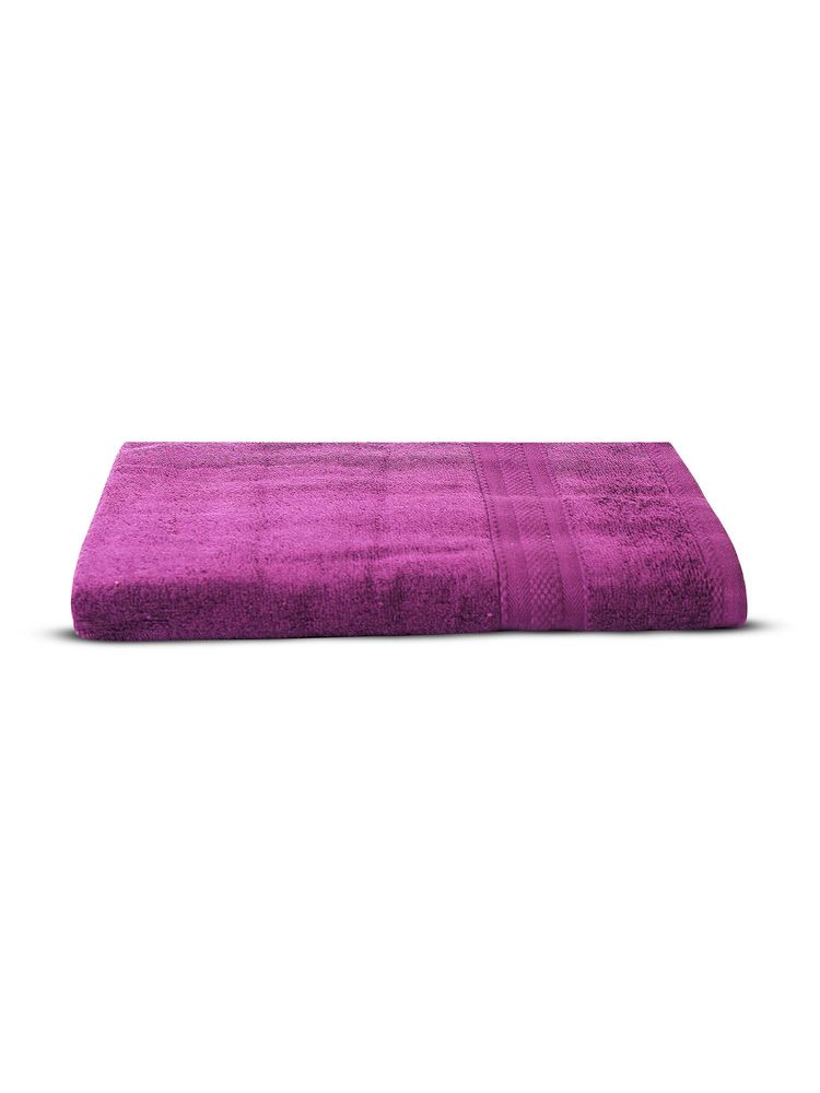 Layers Aqua Plush 450 Gsm Purple Bath Towel (L)-image-5