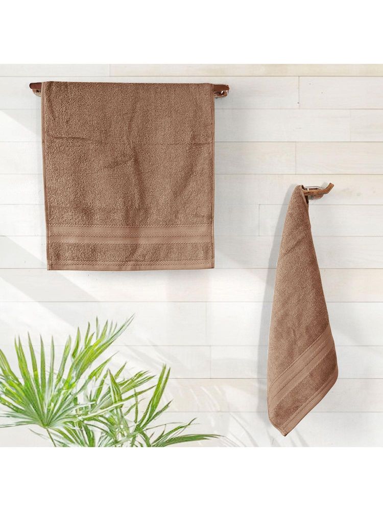 Layers Aqua Plush 450 Gsm Brown Hand Towels (Pack Of 4) (M)-image-17