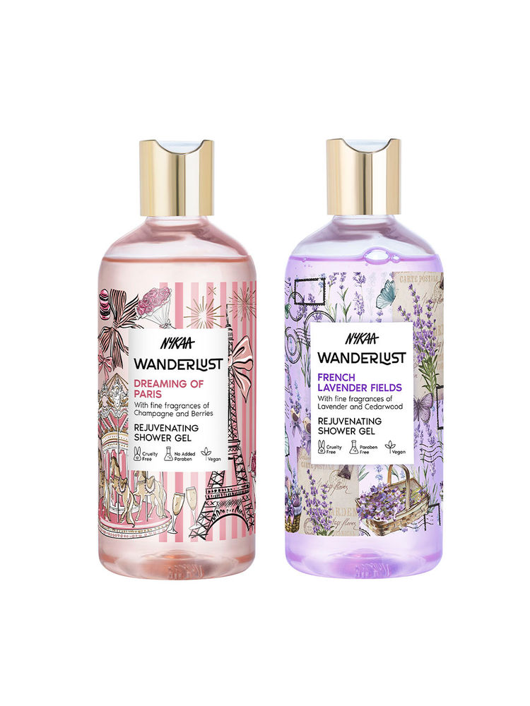 Nykaa Wanderlust Bestseller Body Wash Combo - Dreaming Of Paris & French Lavender (Pack of 2)