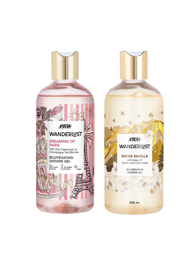 Nykaa Wanderlust Bestseller Body Wash Combo - Dreaming Of Paris & Swiss Vanilla (Pack of 2)-image-33