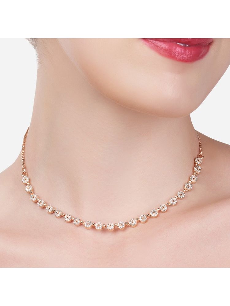 Zaveri Pearls Rose Gold Contemporary Cubic Zirconia Sleek Necklace-ZPFK15268-picture-24