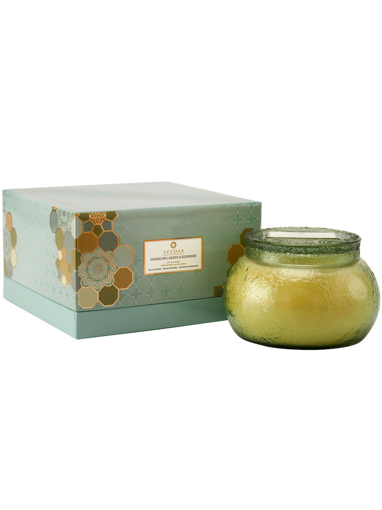 Veedaa Candles Sparkling Grape & Kishmish Dune Glass Scented Candle-image-39