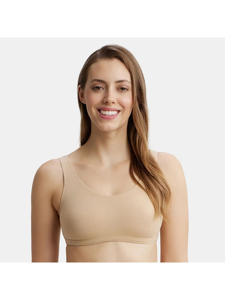Jockey 1550 Women Super Combed Cotton Elastane Slip On Lounge Bra - Light Skin-picture-21