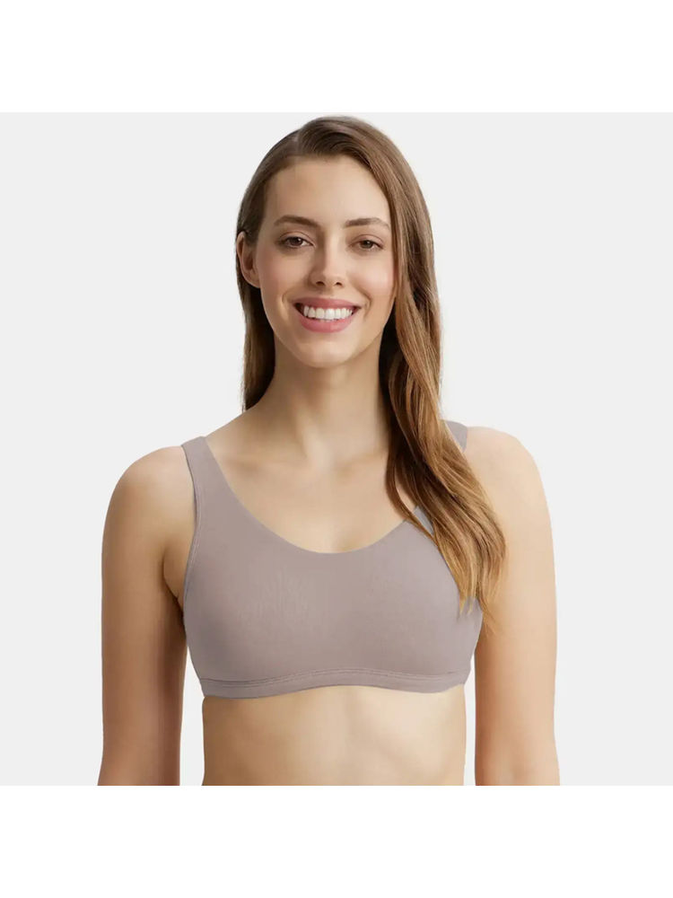 Jockey 1550 Super Combed Cotton Elastane Stretch Lounge Bra - Mocha-picture-17