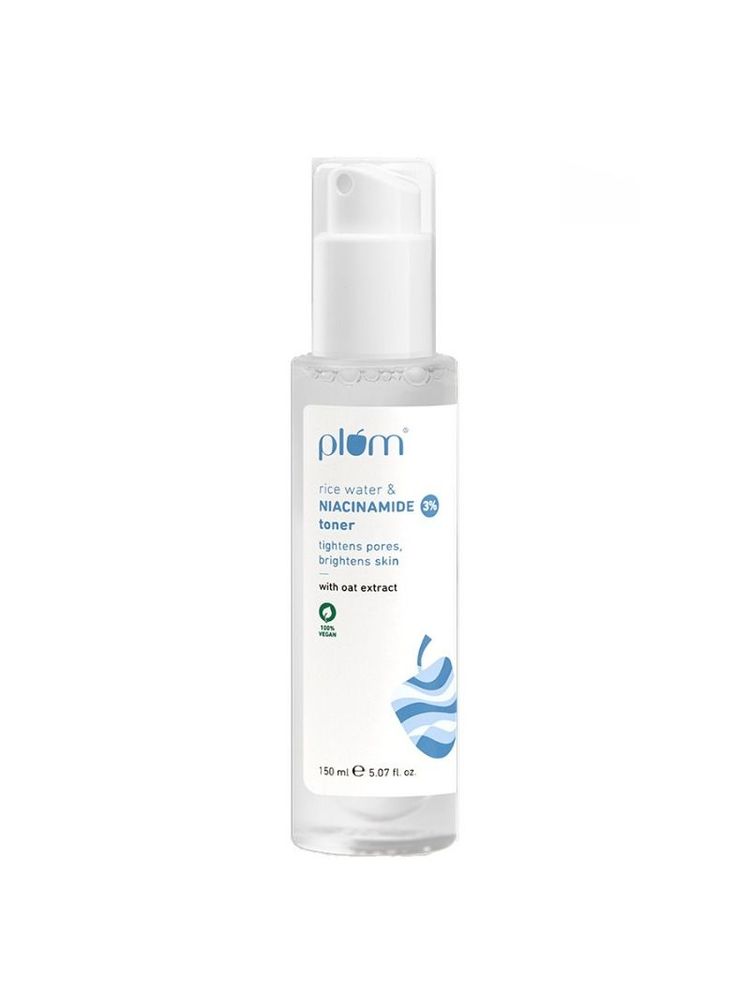 Plum 3% Niacinamide Toner With Rice Water, For Pores & Blemishes, Normal To Oily Skin Type