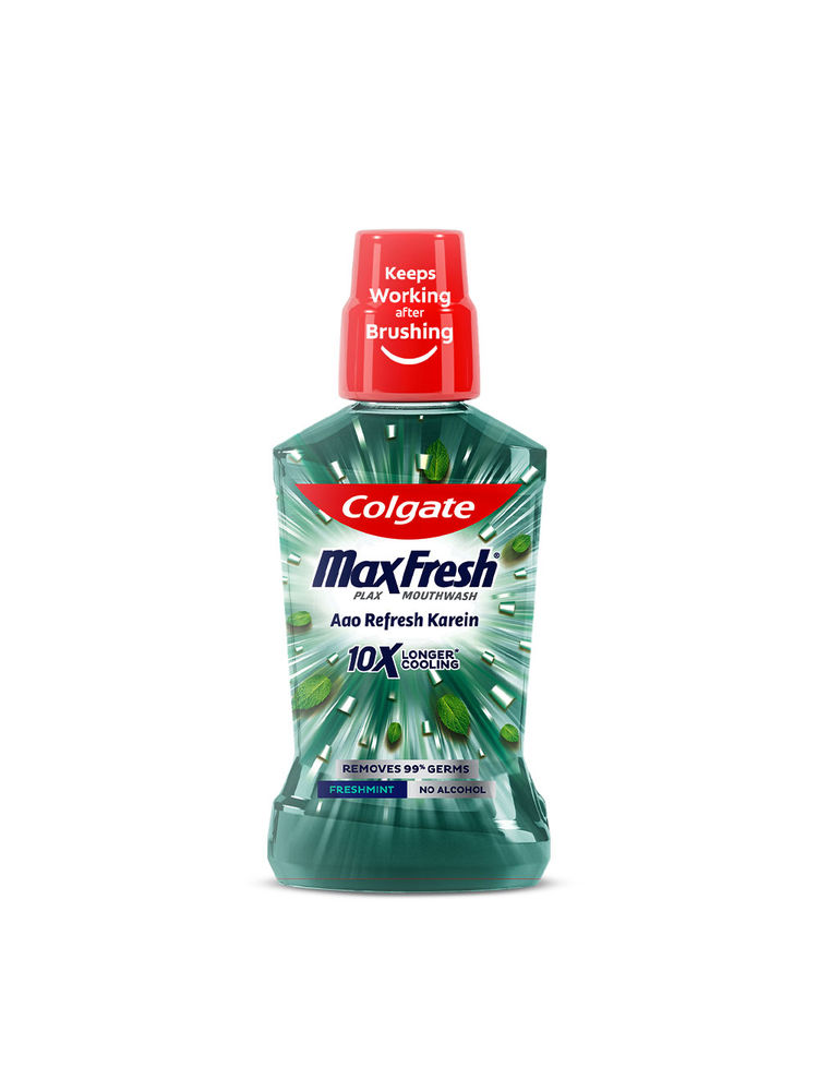 Colgate Maxfresh Plax Antibacterial Mouthwash, Fresh Mint