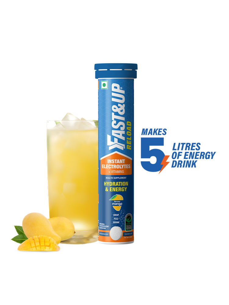 Fast&Up Reload Electrolyte Instant Energy And Hydration Drink Tablets - Mango Flavour-image-1