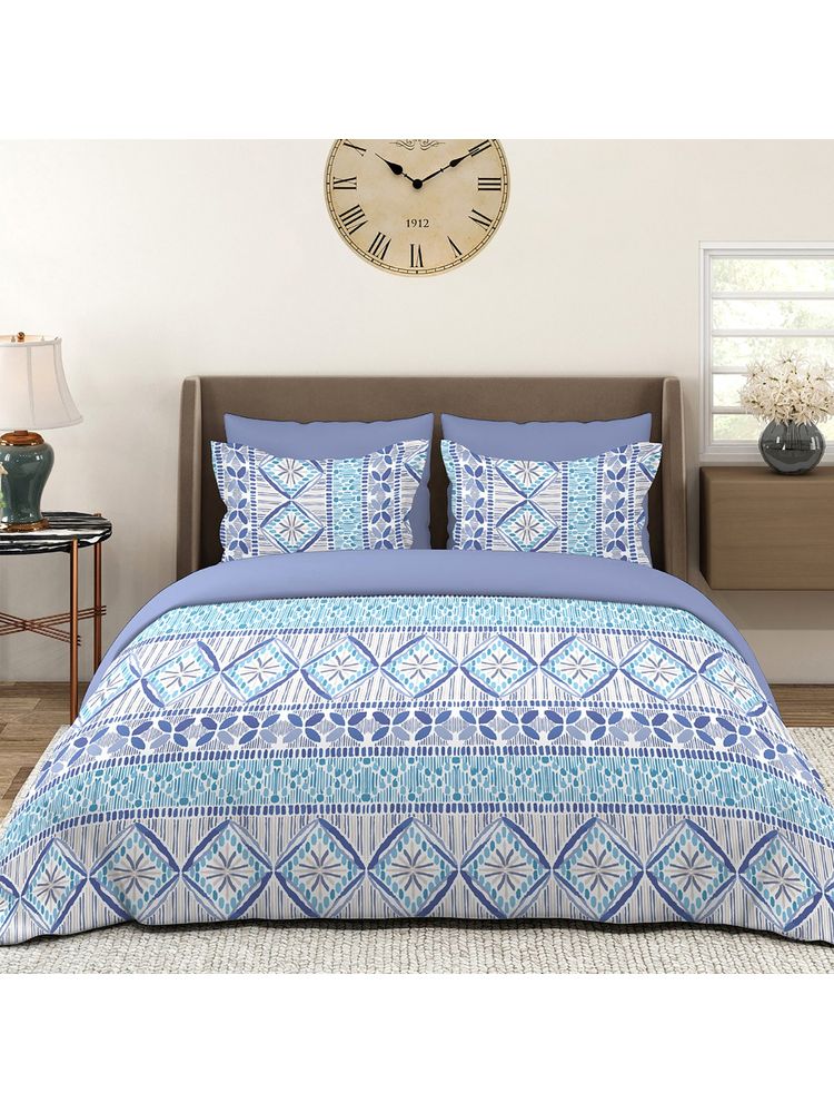 Layers Home Easy 100% Cotton 144 TC Printed Double Bedsheet with 2 Pillow Covers-image-2