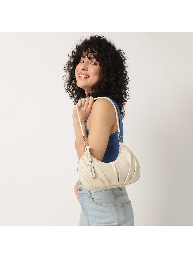 fastrack accessories Fastrack Casual Shoulder Bag With Top Zipper Closure In Beige-picture-11