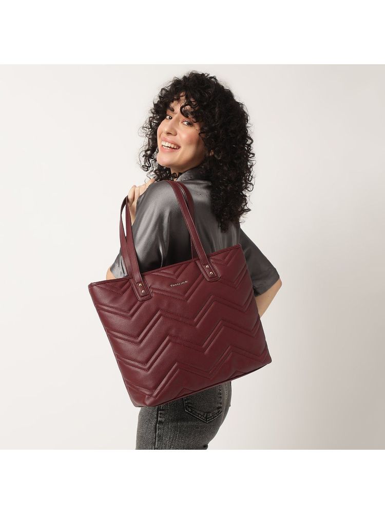 fastrack accessories Fastrack Maroon Casual Tote Bag with Laptop Sleeves That Holds Upto 14"-picture-39