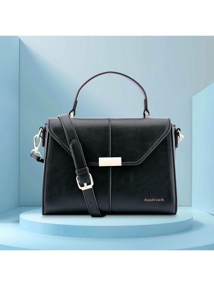 fastrack accessories Fastrack Structured Satchel In Black-picture-21