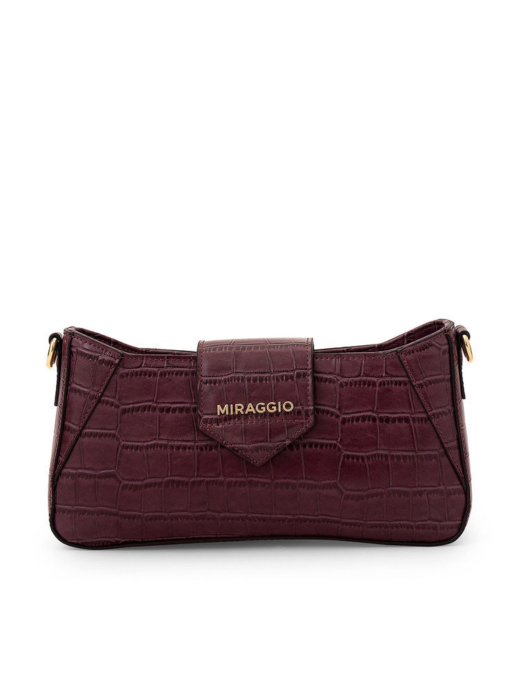 Wine Isabella Shoulder Bag