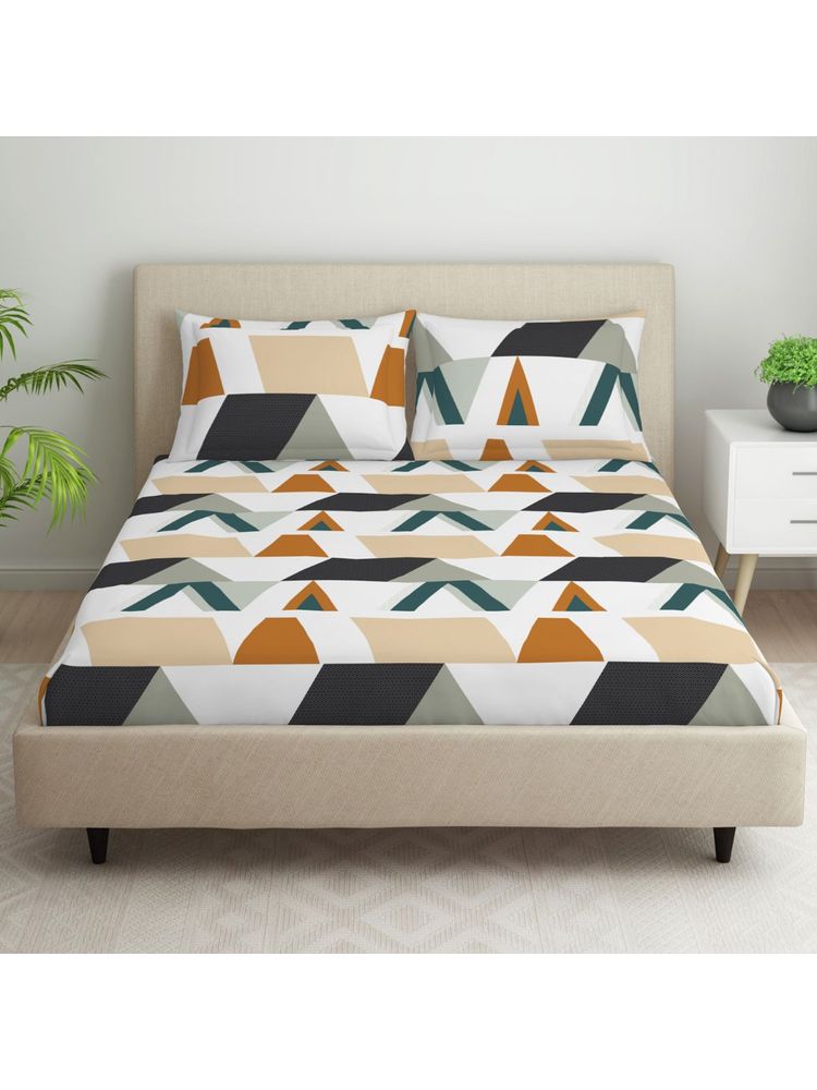 Welspun Multi-Color Microfiber Bedsheet for Double Bed with 2 Pillow Cover-image-6