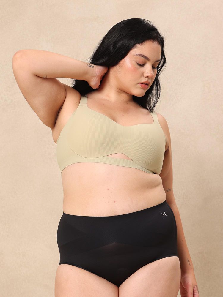 Krvvy All Day Control High Waist Seamless Tummy Compression Shapewear Black-image-33