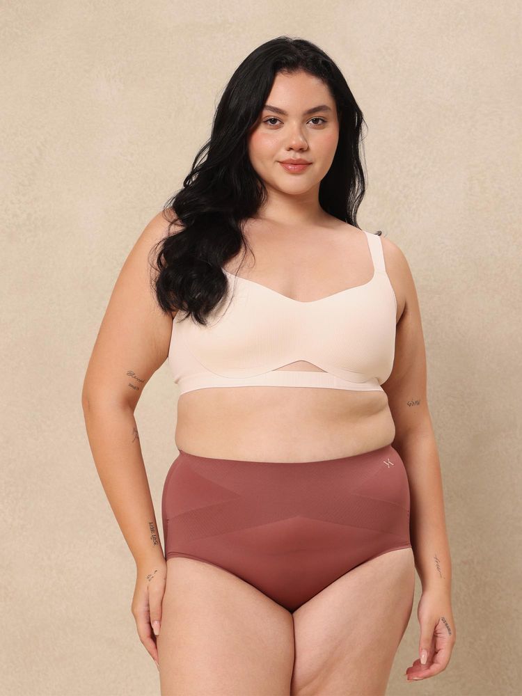 Krvvy All Day Control High Waist Seamless Tummy Compression Shapewear Pink-image-14