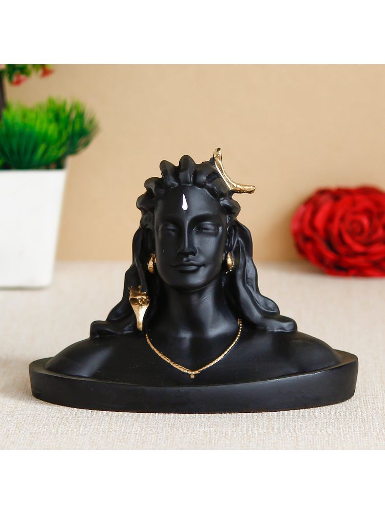 eCraftIndia Black Adiyogi Lord Shiva Handcrafted Polyresin Figurine-picture-16