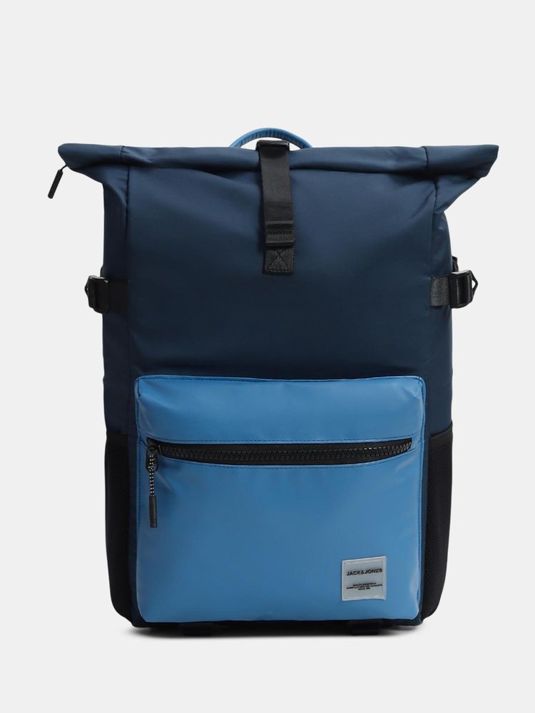 Jack & Jones Colorblock Roll-Top Backpack - Blue-picture-14
