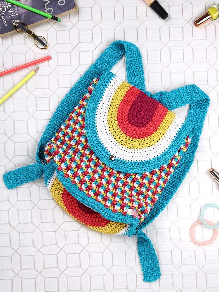 Magic Needles Handmade Cotton Backpack - Multi-Color-picture-23