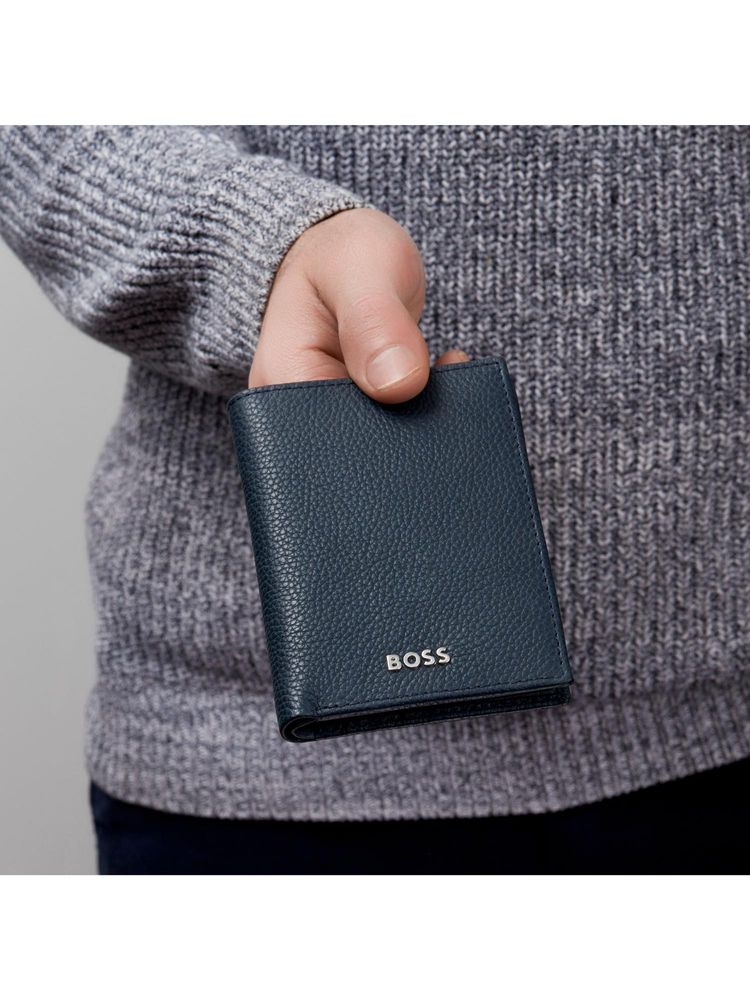 Hugo Boss Classic Grained Flap Card Holder - Navy Blue-image-27