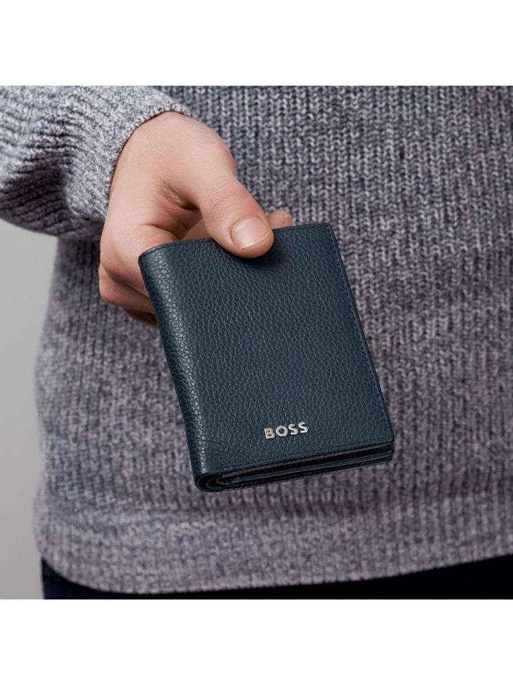 Hugo Boss Classic Grained Navy Blue Folding Card Holder-image-20