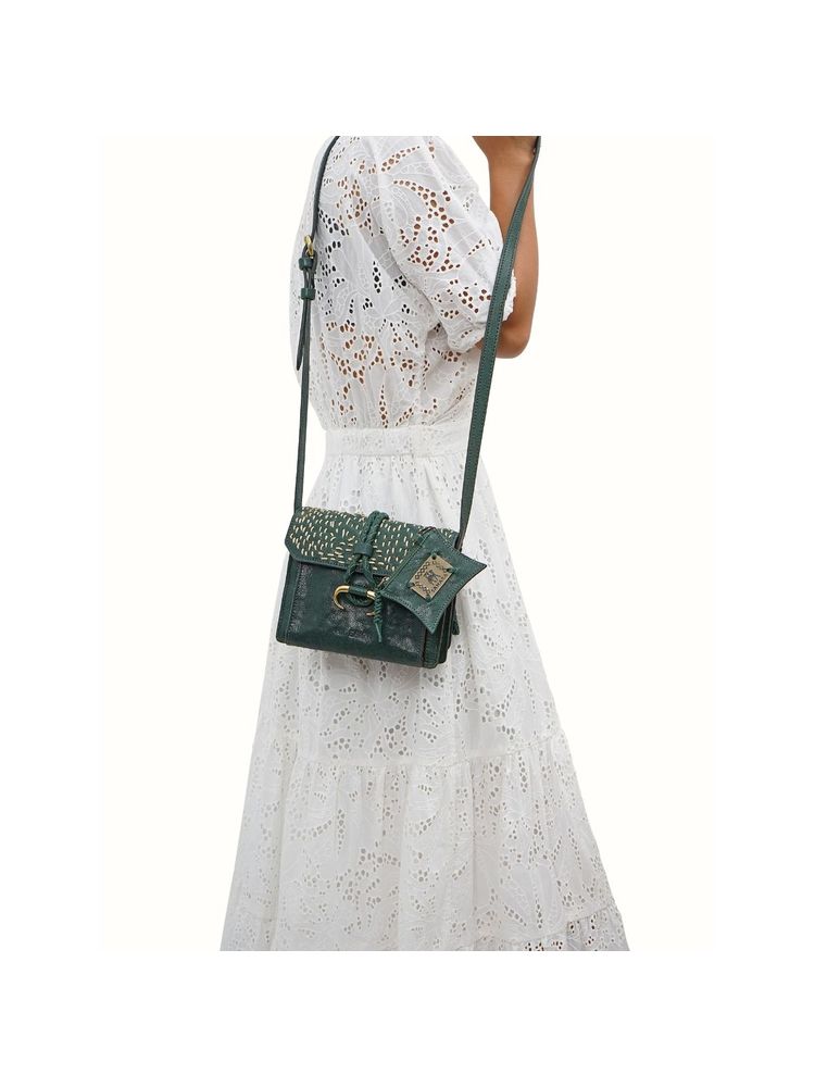 Hidesign Tuareg - 01 Green Women's Sling Bag - (18.5 X 8 X 16 Cms) (S)-image-8