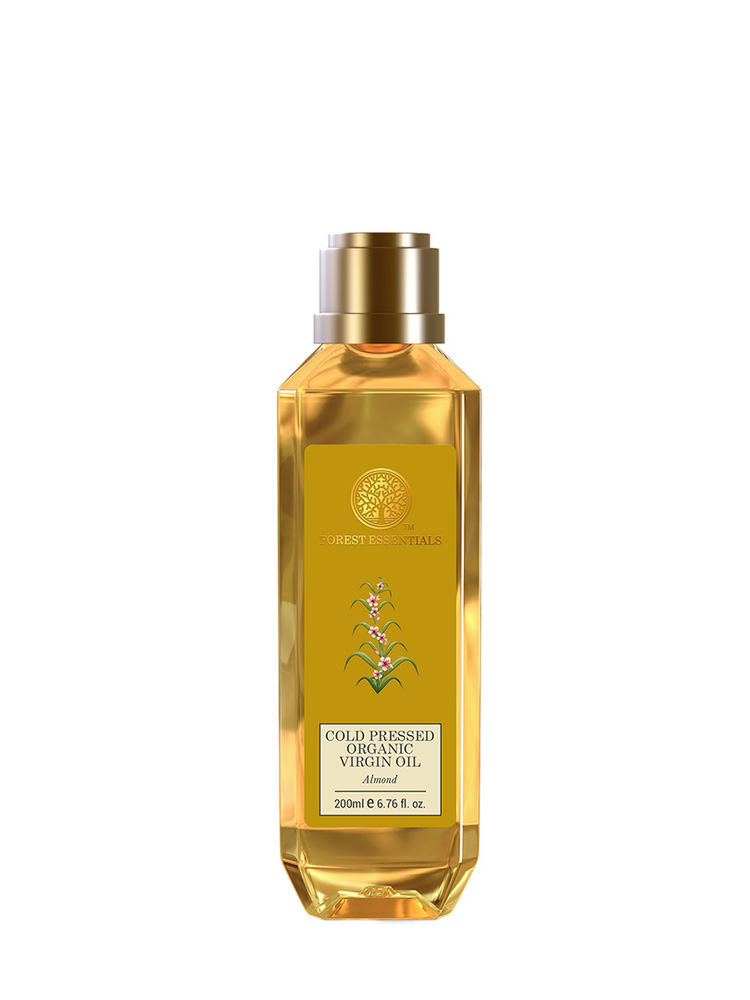 Forest Essentials Organic Cold Pressed Virgin Almond Oil - Pure Almond Massage Oil With Vitamin E