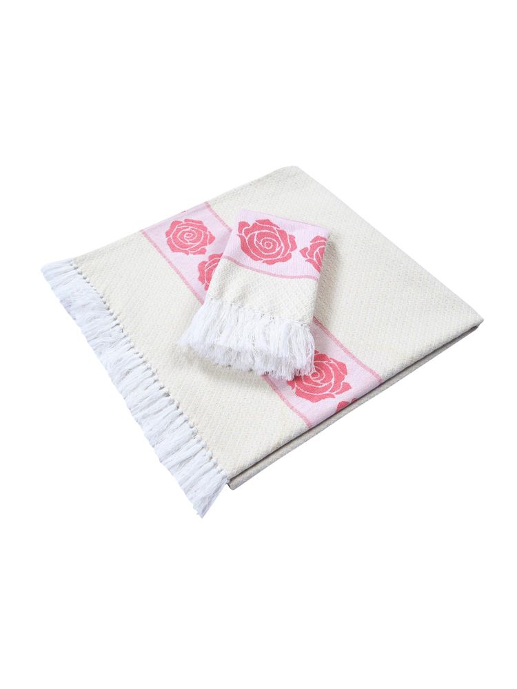 Saral Home Rose Pure Cotton Bath & Hand Towel-image-38