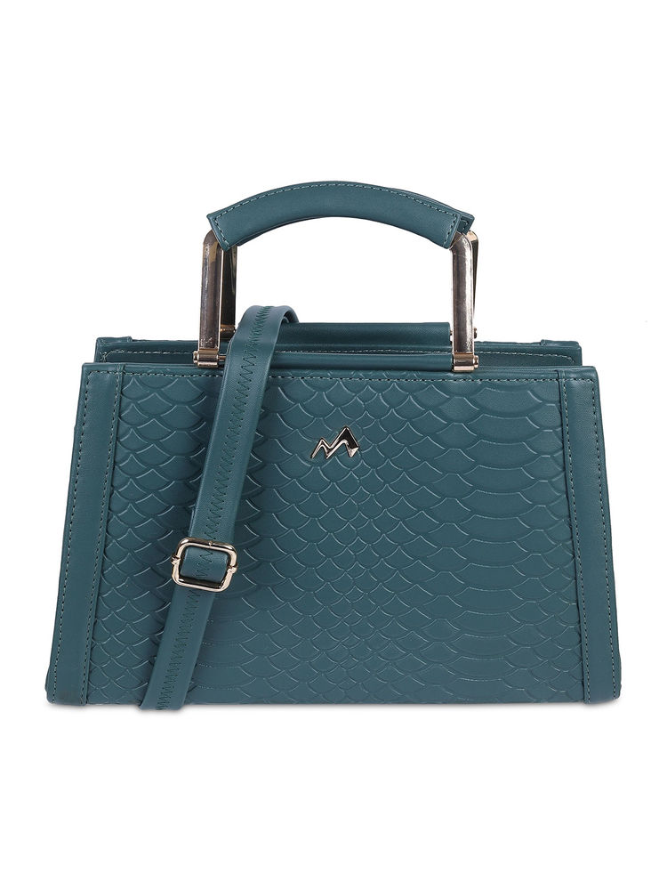 Metro Solid Green Casual Satchel with Detachable Sling-picture-16