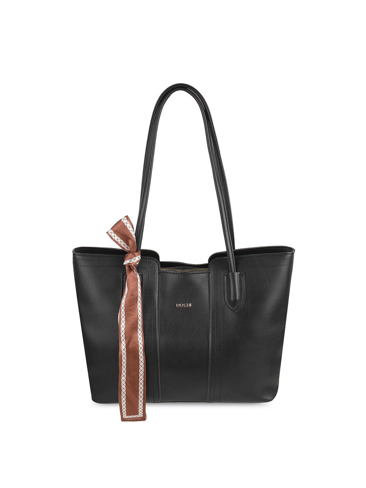 Mochi Solid Black Casual Tote Bag-picture-29