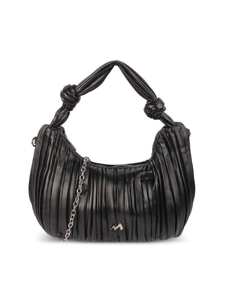 Metro Women Casual Black Shoulder Bag with Detachable Sling-image-27