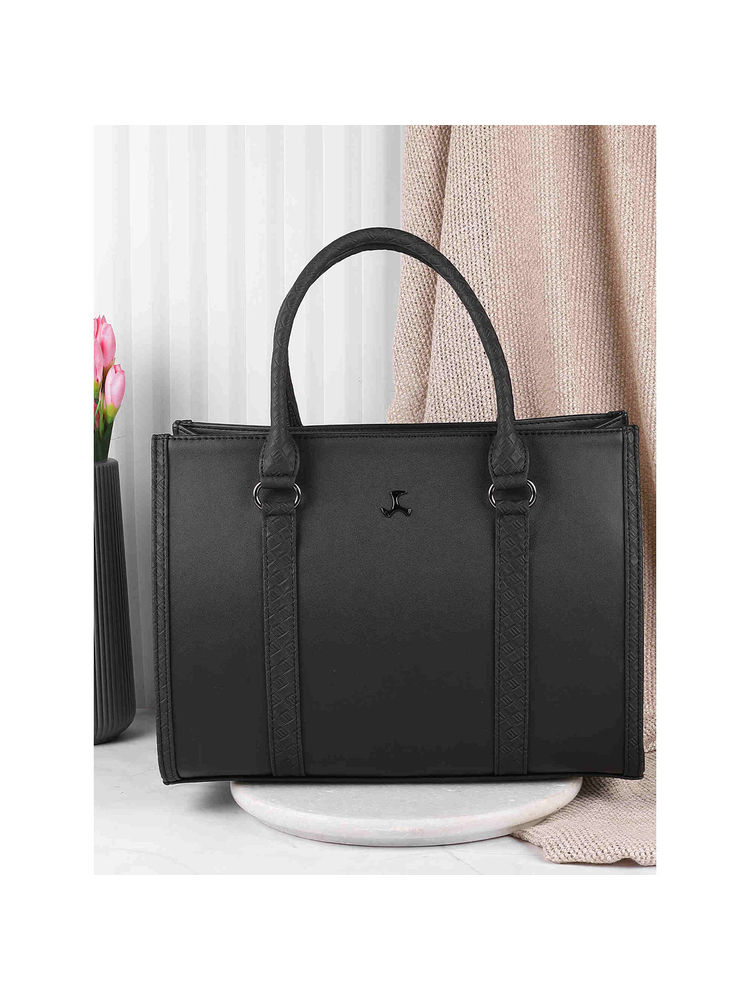 Mochi Women Casual Black Tote Bag with Detachable Sling-image-45