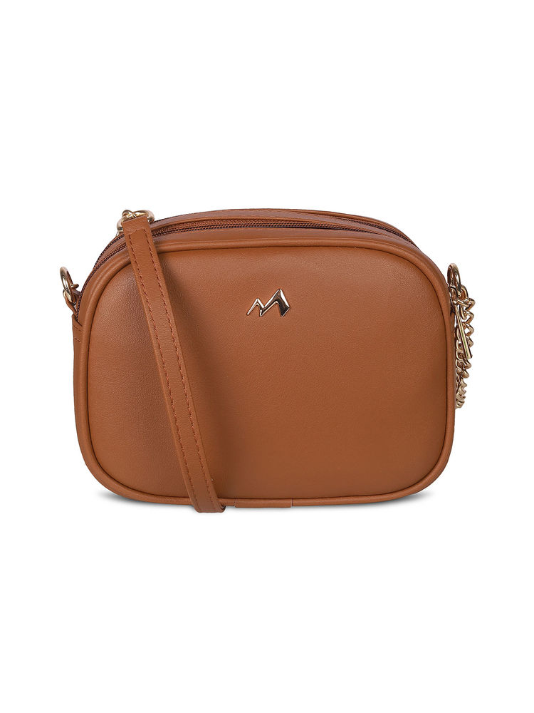 Metro Solid Tan Casual Sling & Cross Bag-image-14