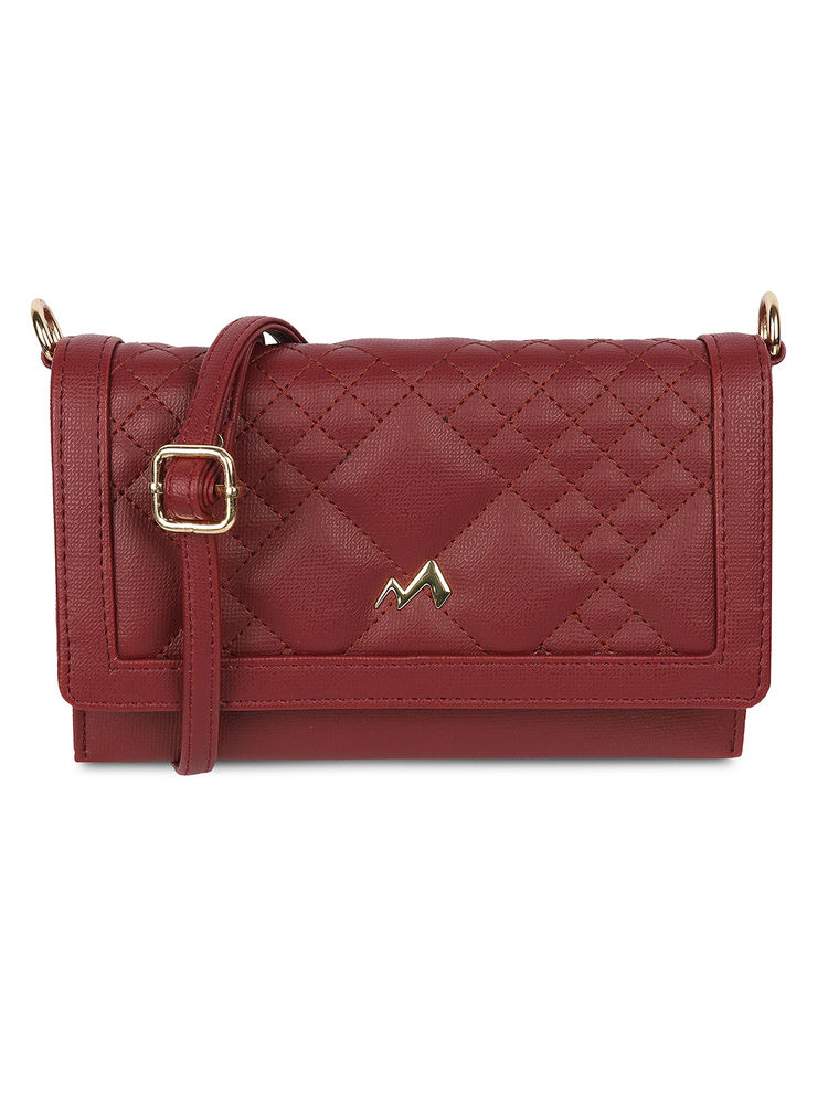 Metro Solid Maroon Casual Sling Bag-picture-23