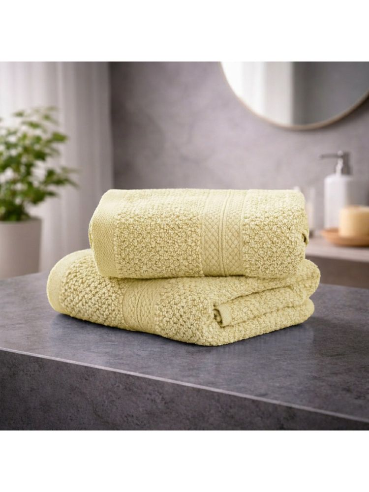 LANE LINEN Colorado Luxury Cotton Yellow Hand Towels (Pack of 2)-image-33