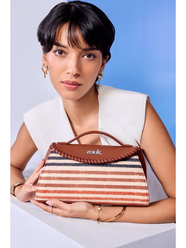 Zouk Women Multi-Color Qutub Stripes Saisha Sling Bag-image-45