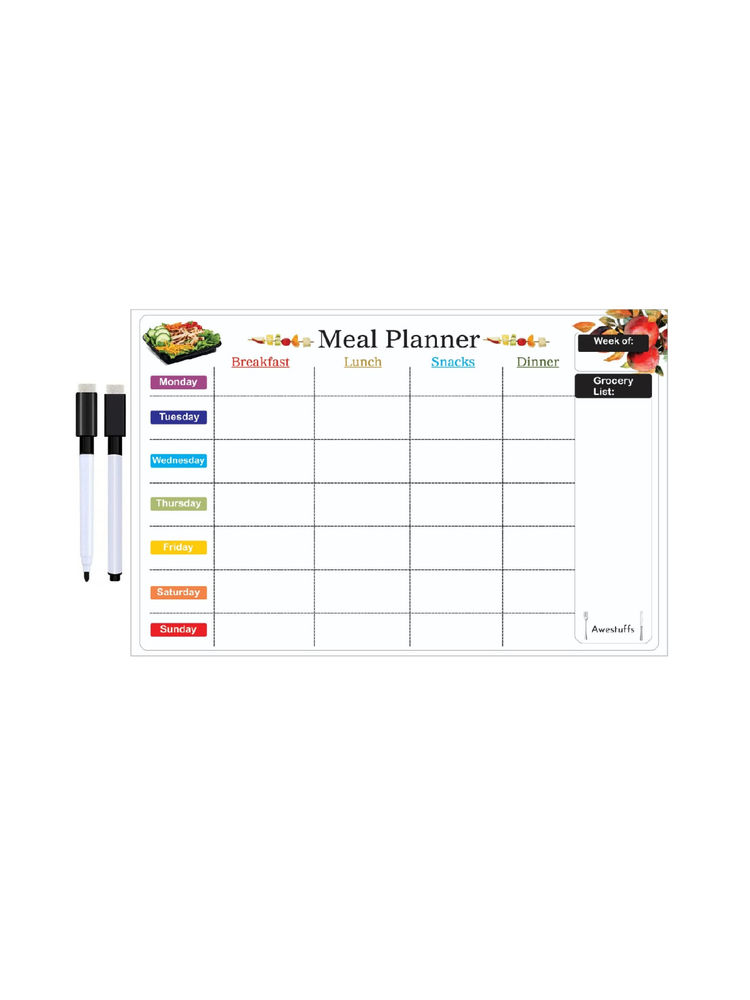 Awestuffs Weekly Meal Planner Magnetic Dry Erase Whiteboard For Refrigerator [18 X 12 Inch]-picture-28