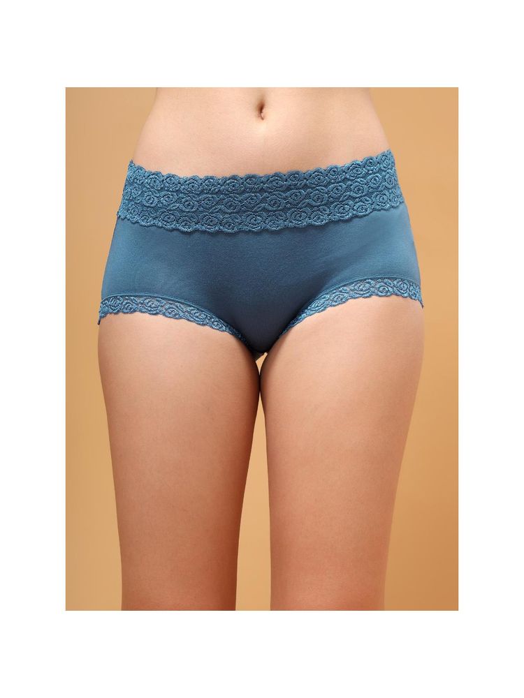 BRACHY Women Green Mid Rise Lace Shape and Support Anti-Odour Hipster-picture-14
