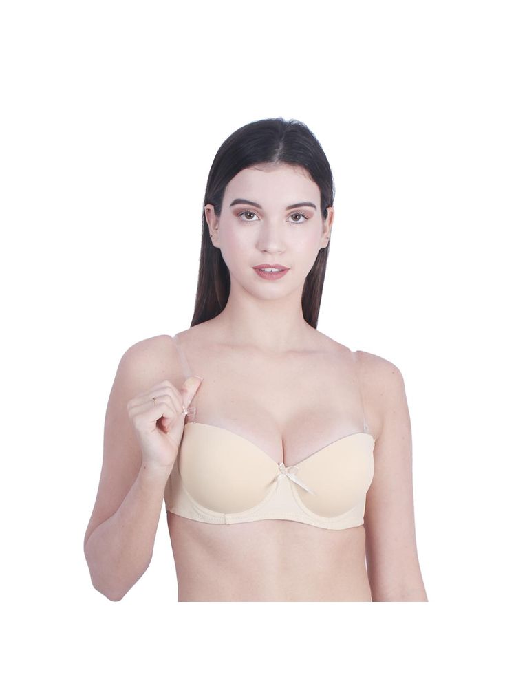 BRACHY Women Nude Padded Balconette Backless Bra-image-10