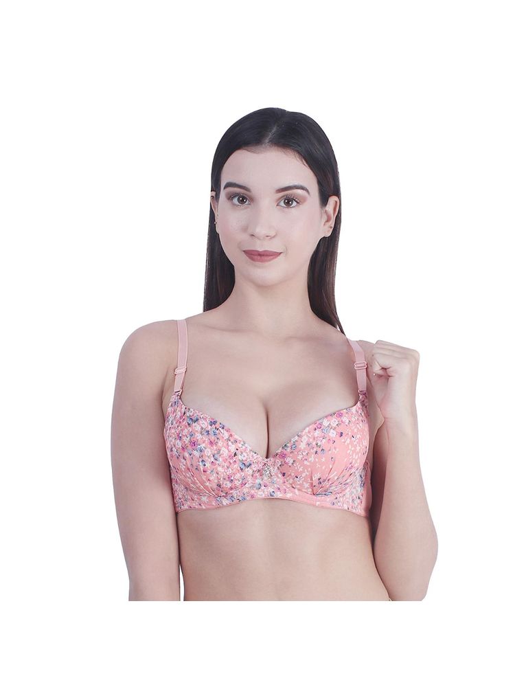 BRACHY Women Peach Light Padded T-Shirt Push Up Bra-picture-17