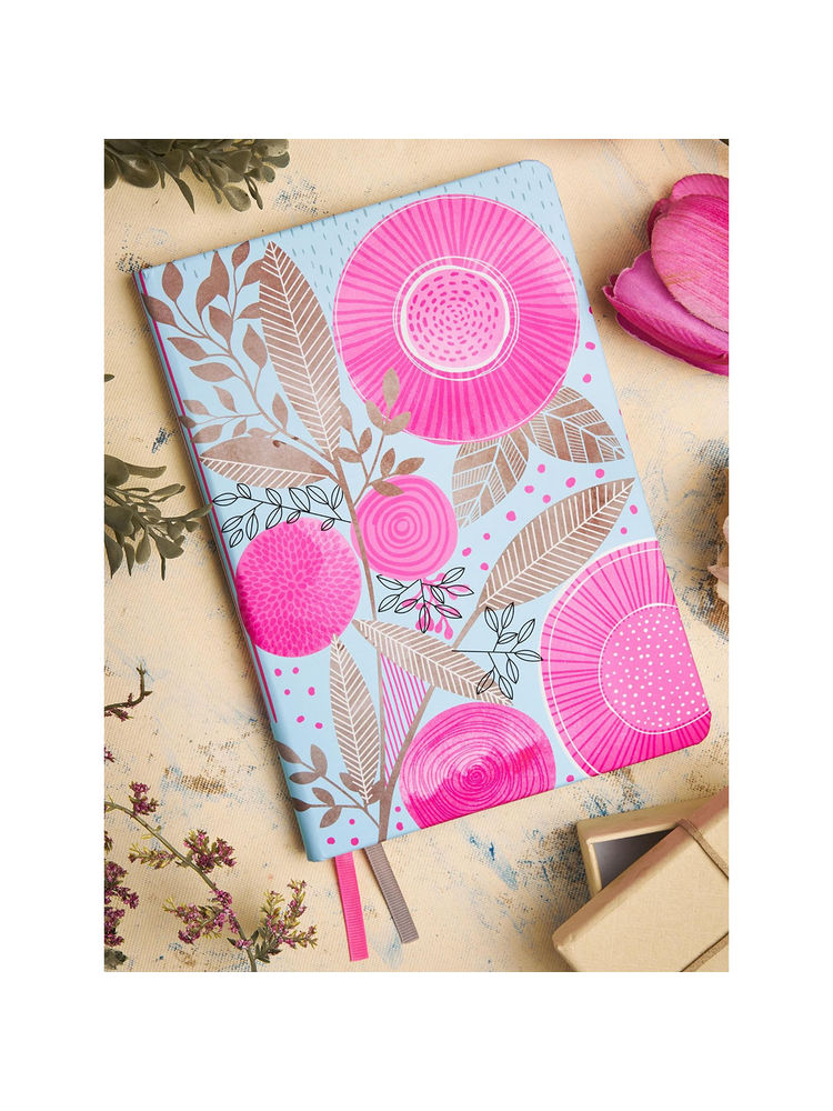 Doodle Collection A5 Hard Bound Soft Foam Padded Paper Notebook - Pink Rays-picture-31