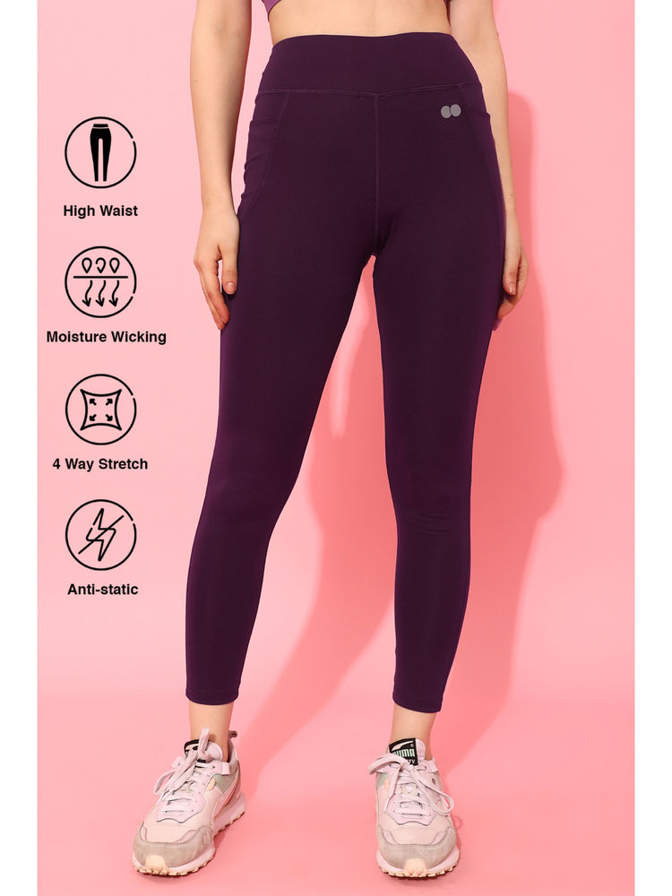 Clovia High-Rise Slant Pocket Active Tights-image-8