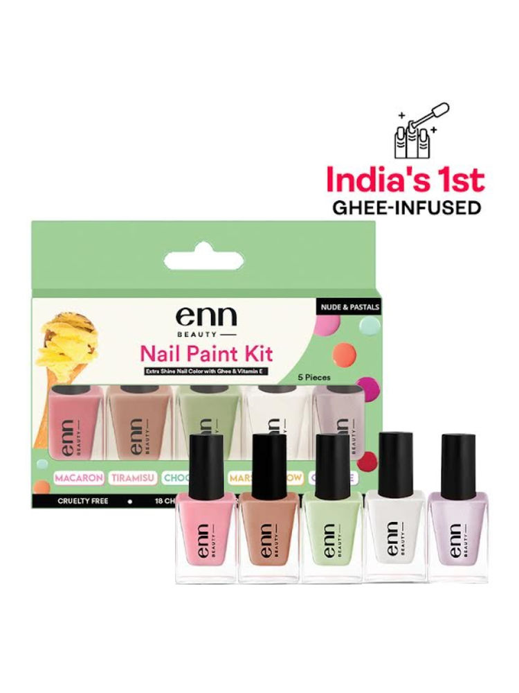 ENN Fast-Drying Ghee Nail Paint Kit - Toxin-Free & Chip-Resistant - Nudes & Pastels-image-43