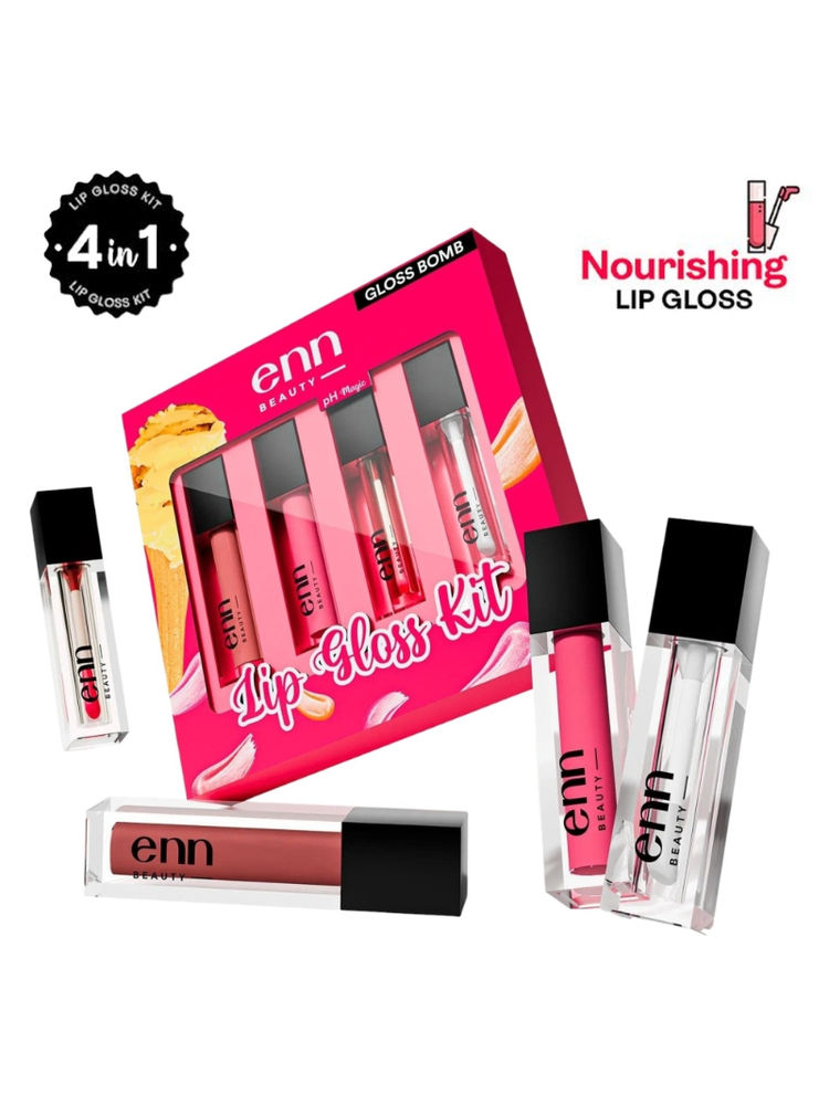ENN Extra Sheen Lip Gloss Kit - Hydrating, Long Stay, Gloss Bomb - Set of 4-picture-15