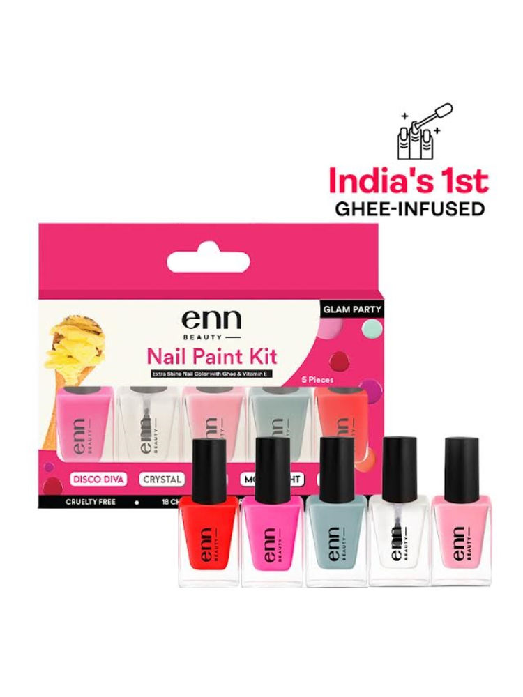 ENN Fast-Drying Ghee Nail Paint Kit - Toxin-Free & Chip-Resistant - Glam Party-picture-26