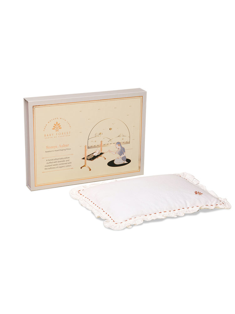 BABY FOREST Somya Aakar Newborn's Head-Shaping Mustard (Rai) Pillow