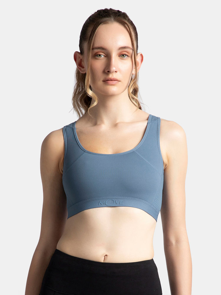 Jockey AP20 Wire Free Tatel Nylon Elastane Active Wear Sports Bra - Frost-picture-16