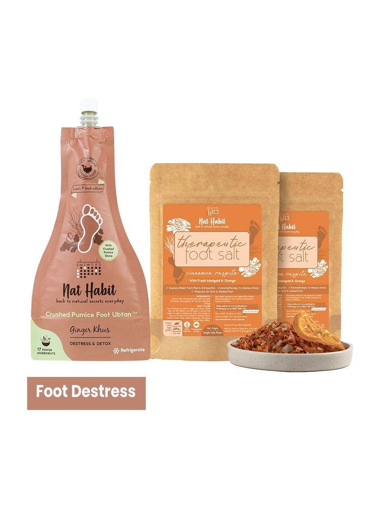 Nat Habit Ginger Khus Foot Ubtan, Foot Mask & Cinnamon Foot Salt for Foot Destress, Detox - Pedicure-picture-34