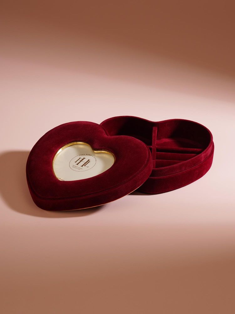 Pure Home + Living Red Heart Shaped Faux Leather Jewellery Box-image-6